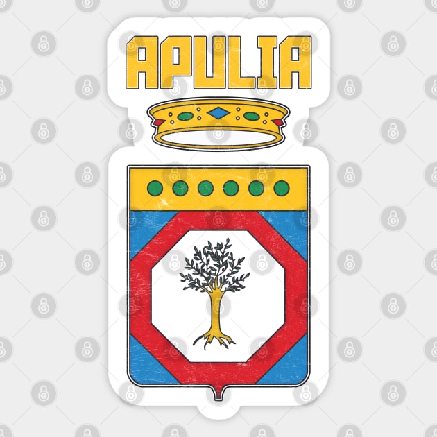 Apulia/Puglia Italy Region Coat of Arms Vintage Style Design Sticker by DankFutura